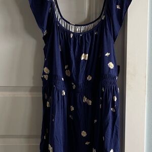 Torrid Navy Blue Floral Blouse